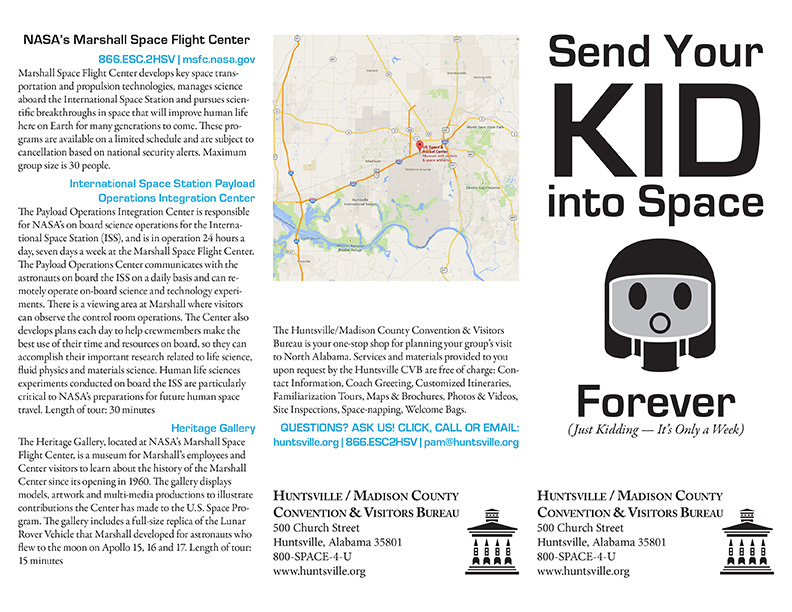 Brochure for Space Camp at the US Space and Rocket Center